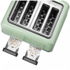 Тостер за хляб BUYDEEM DT640E, 1800W, 4 слота, 7 автоматични програми, 7 степени на препичане, LED индикатори, Тави за трохички, Високо изскачане, Зелен