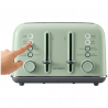 Тостер за хляб BUYDEEM DT640E, 1800W, 4 слота, 7 автоматични програми, 7 степени на препичане, LED индикатори, Тави за трохички, Високо изскачане, Зелен