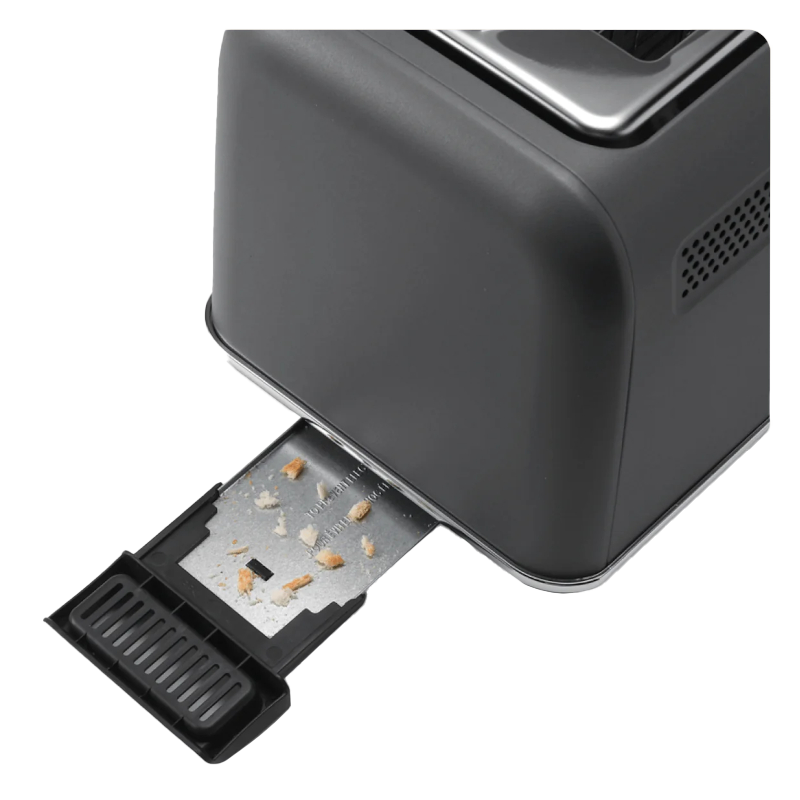 Тостер за хляб BUYDEEM DT730E, 900W, 2 слота, 9 автоматични програми, 9 степени на препичане, Иноксов корпус, LCD дисплей, LED индикатори, Самоцентриране, Таймер, Сив