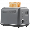 Тостер за хляб BUYDEEM DT730E, 900W, 2 слота, 9 автоматични програми, 9 степени на препичане, Иноксов корпус, LCD дисплей, LED индикатори, Самоцентриране, Таймер, Сив