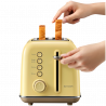 Тостер за хляб BUYDEEM DT620E, 900W, 2 слота, 7 автоматични програми и нива на препичане, LED индикатори, Тавичка за трохи, Жълт