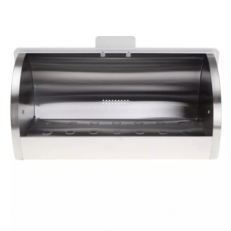 Кутия за хляб Kinghoff KH 3203, 39.5x28x18.5 см, Стомана, Полупрозрачен капак, Бял/сив