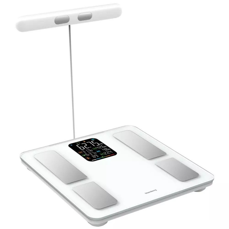 Кантар - анализатор Klausberg KB 7857, До 180 кг, Bluetooth, Android/iOS, LCD дисплей, 14 телесни стойности, Бял