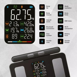 Кантар - анализатор Klausberg KB 7856, До 180 кг, Bluetooth, Android/iOS, LCD дисплей, 14 телесни стойности, Черен