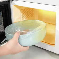Комплект 6 бр. силиконови капаци Kinghoff KH 1902, -40 до 230°C, Плътно и херметично прилепване, Многократна употреба, Универсални, Прозрачен