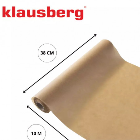 Хартия за печене Klausberg KB 7902, Ролка 10 м, Ширина 38 см, -40 до 230°C, Универсална употреба, Незалепваща, Кафяв