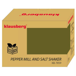 Комплект мелничка за пипер и солница Klausberg KB 7859, Керамичен механизъм, Акациево дърво, Кафяв
