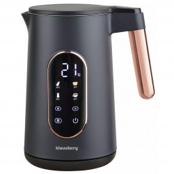 Електрическа кана Klausberg KB 7892, 2200W, 1.7 л, 13 настройки, 4 програми, LED дисплей, Въртяща се основа, Черен/Розово злато