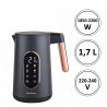 Електрическа кана Klausberg KB 7892, 2200W, 1.7 л, 13 настройки, 4 програми, LED дисплей, Въртяща се основа, Черен/Розово злато