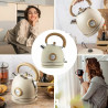 Електрическа кана с термометър Klausberg KB 7906, 2200W, 1.8 л, Индикатор за нивото на водата, Защита от прегряване, Крема