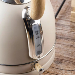 Електрическа кана с термометър Klausberg KB 7906, 2200W, 1.8 л, Индикатор за нивото на водата, Защита от прегряване, Крема