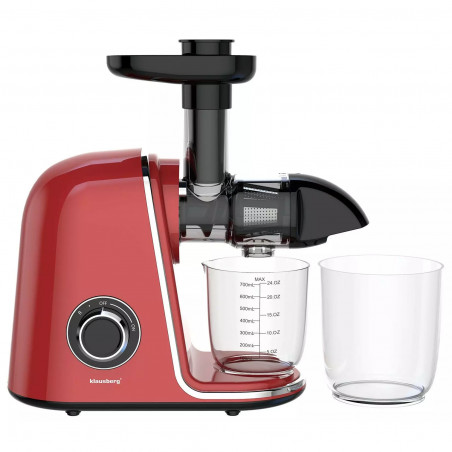 Сокоизстисквачка Klausberg KB 7870, 150 W, 700 мл, 7-сегментен шнек, Обратен ход, Аксесоари, Червен