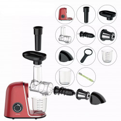 Сокоизстисквачка Klausberg KB 7870, 150 W, 700 мл, 7-сегментен шнек, Обратен ход, Аксесоари, Червен