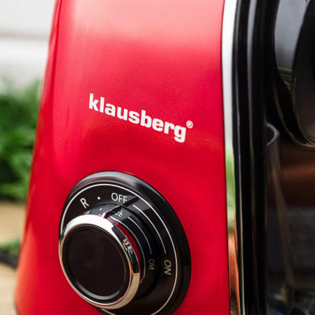 Сокоизстисквачка Klausberg KB 7870, 150 W, 700 мл, 7-сегментен шнек, Обратен ход, Аксесоари, Червен