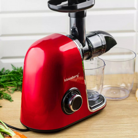Сокоизстисквачка Klausberg KB 7870, 150 W, 700 мл, 7-сегментен шнек, Обратен ход, Аксесоари, Червен