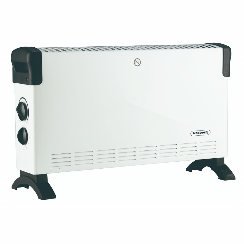 Конвектор за под Rosberg R51974F, 2000W, 3 степени, Автоматично изключване, Защита от прегряване, Термостат, Бял