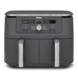 Двоен фритюрник с горещ въздух Ninja DZ400EU, 9.5 л, 6 програми, Таймер, Независими зони, Сив