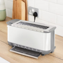 Тостер 3в1 Ninja ST200EUWH, 2400W, Грил, Преса за панини, 7 програми, Температурен контрол, Размразяване, Претопляне, Бял