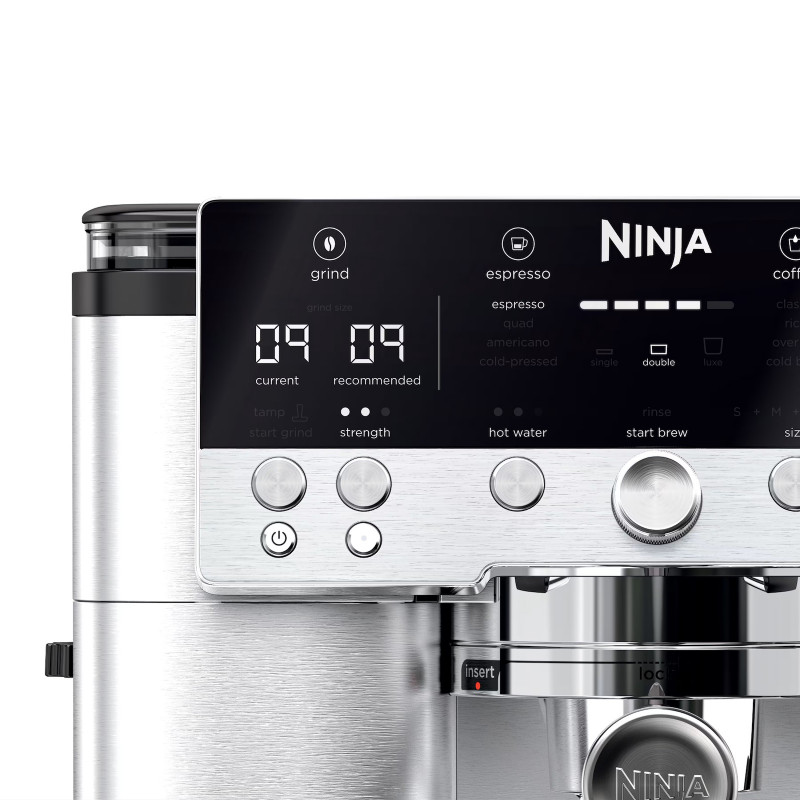 Кафеавтомат 3в1 Ninja Luxe Café Premier ES601EU, 1650W, 15 bar, 2 л, Barista Assist, Режим гореща вода, 4 режима, 3 темп. настройки, Инокс/черен