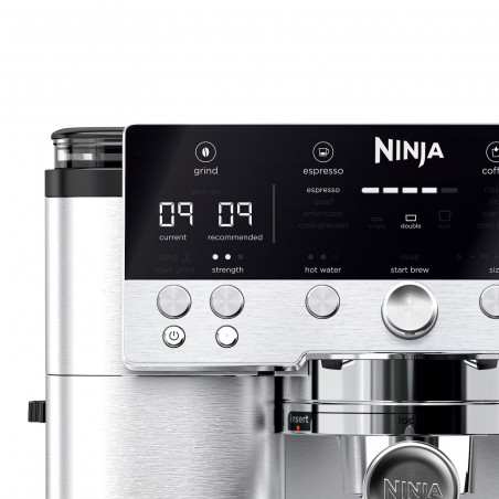 Кафеавтомат 3в1 Ninja Luxe Café Premier ES601EU, 1650W, 15 bar, 2 л, Barista Assist, Режим гореща вода, 4 режима, 3 темп. настройки, Инокс/черен
