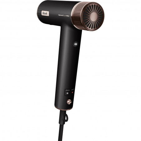 Сешоар Shark SpeedStyle Pro HD752EU, 1750W, 3 скорости, 4 темп. настройки, Автоматично настройване на темп и въздушен поток, Йонизация, Cool Shot, 5 приставки, Черен