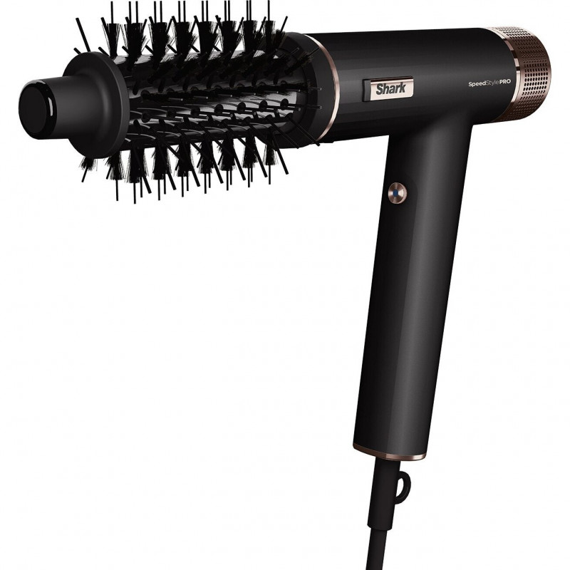 Сешоар Shark SpeedStyle Pro HD752EU, 1750W, 3 скорости, 4 темп. настройки, Автоматично настройване на темп и въздушен поток, Йонизация, Cool Shot, 5 приставки, Черен
