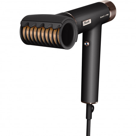 Сешоар Shark SpeedStyle Pro HD752EU, 1750W, 3 скорости, 4 темп. настройки, Автоматично настройване на темп и въздушен поток, Йонизация, Cool Shot, 5 приставки, Черен