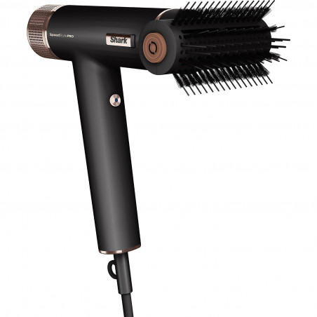Сешоар Shark SpeedStyle Pro HD752EU, 1750W, 3 скорости, 4 темп. настройки, Автоматично настройване на темп и въздушен поток, Йонизация, Cool Shot, 5 приставки, Черен