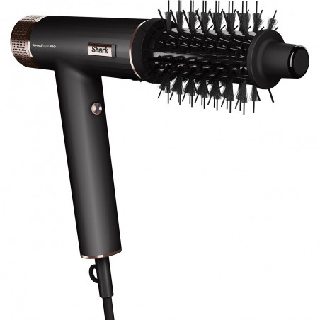 Сешоар Shark SpeedStyle Pro HD752EU, 1750W, 3 скорости, 4 темп. настройки, Автоматично настройване на темп и въздушен поток, Йонизация, Cool Shot, 5 приставки, Черен