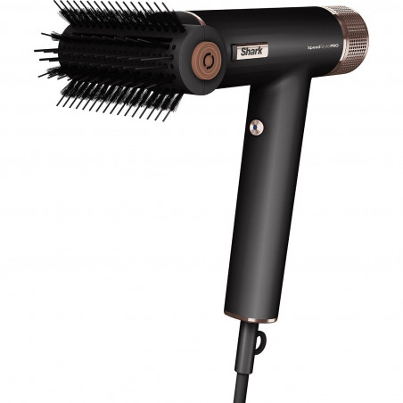 Сешоар Shark SpeedStyle Pro HD752EU, 1750W, 3 скорости, 4 темп. настройки, Автоматично настройване на темп и въздушен поток, Йонизация, Cool Shot, 5 приставки, Черен