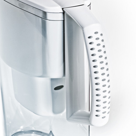 Кана за вода с филтър Aquaselect B18, 2.5 л, Неплъзгаща се основа, Филтър с йонообменни смоли и активен въглен, Бял