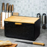 Кутия за хляб Klausberg KB 7464, 35.5 см, Стомана, Бамбук, Горен и преден капак, Черен