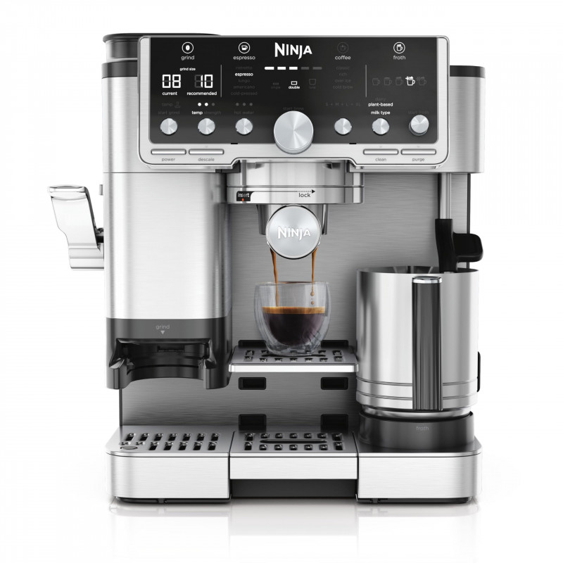 Кафеавтомат 3в1 Ninja Luxe Café Pro ES701EU, 1650W, 15 bar, 250 г, 2 л, Barista Assist, 5 настройки пяна, 9 вида еспресо, Инокс