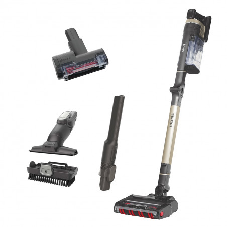 Вертикална прахосмукачка Shark Stratos True Pet Flexology IZ400EUT, 309W, 0.7L, Автономия 60 мин, Clean Sense IQ, Pet Pro, LED, Powerfins, Тъмносив/шампанско