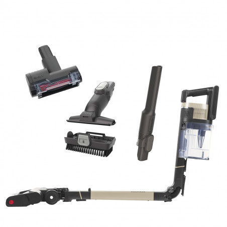 Вертикална прахосмукачка Shark Stratos True Pet Flexology IZ400EUT, 309W, 0.7L, Автономия 60 мин, Clean Sense IQ, Pet Pro, LED, Powerfins, Тъмносив/шампанско
