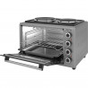 Малка готварска печка Elite EMO-38302G, 1800W, 38 л, 3 функции, Двойно стъкло, Термостат, Таймер, Инокс