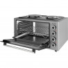 Малка готварска печка Elite EMO-48302G, 2000W, 48 л, 3 функции, Двойно стъкло, Термостат, Таймер, Инокс