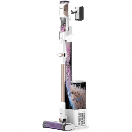 Вертикална прахосмукачка Shark IW3612EUT, 240W, 0.42 л, 3 режима, 3 настройки, 3 приставки, Сензори за откриване на невидими замърсявания, LED, До 60 мин автономия, Бял/златист
