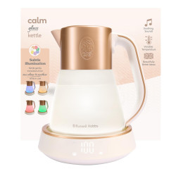Електрическа кана Russell Hobbs Calm Kettle 27450-70, 2400W, 1.7 л, 40-100°C, Quiet Boil, Сензорни бутони, Звукови сигнали, 6 променящи се цветове, Защити, Без BPA и PFAS, Бял/златист