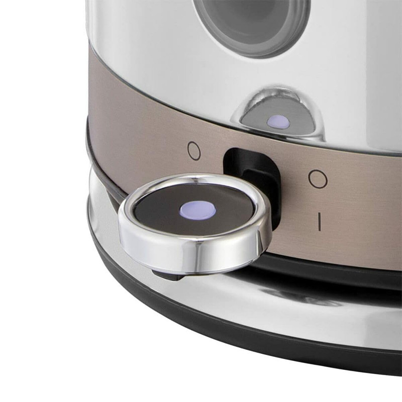 Електрическа кана Russell Hobbs Distinctions Titanium 26422-70, 2400W, 1.5 л, Бързо завиране, Миещ се филтър против котлен камък, 360° основа, Защити, Инокс/титан