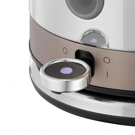 Електрическа кана Russell Hobbs Distinctions Titanium 26422-70, 2400W, 1.5 л, Бързо завиране, Миещ се филтър против котлен камък, 360° основа, Защити, Инокс/титан