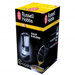 Блендер за супа с нагревател Russell Hobbs Soup & Blend 21480-56, 1200W, 1.75L, 8 програми, Звук, Поддържане на топлина, Черен/инокс