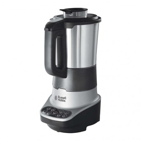 Блендер за супа с нагревател Russell Hobbs Soup & Blend 21480-56, 1200W, 1.75L, 8 програми, Звук, Поддържане на топлина, Черен/инокс