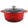 Тенджера Goldmann GM-7328R, 6.5 л, 28 см, Мраморно покритие, Стъклен капак с отвор за пара, Индукция, Червен