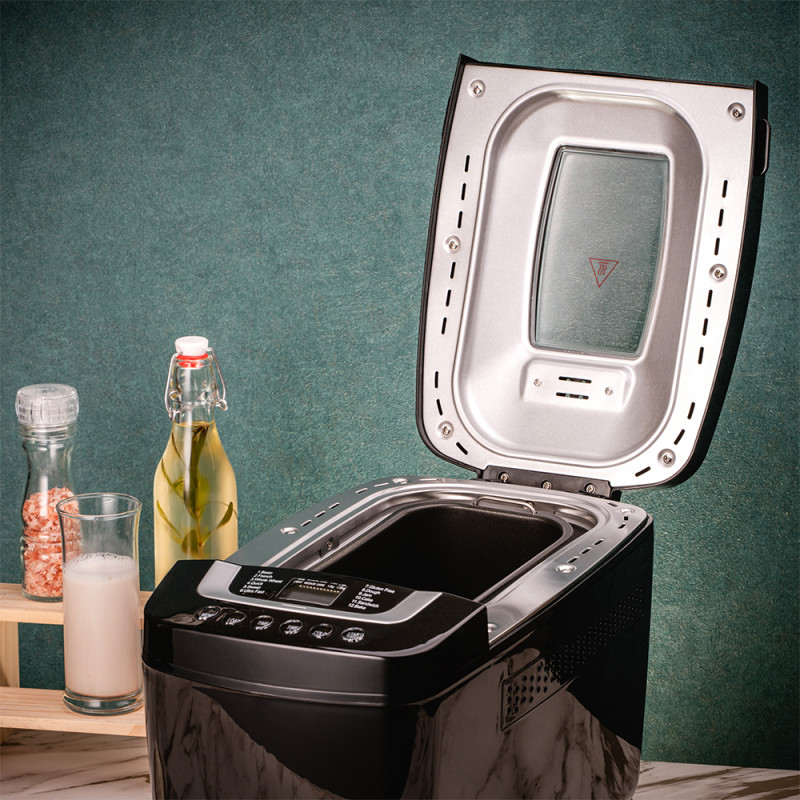 Хлебопекарна Oliver Voltz OV51446B, 800W, 12 програми, LCD дисплей, Таймер, Черен