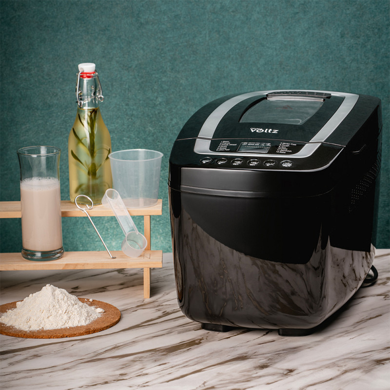 Хлебопекарна Oliver Voltz OV51446B, 800W, 12 програми, LCD дисплей, Таймер, Черен