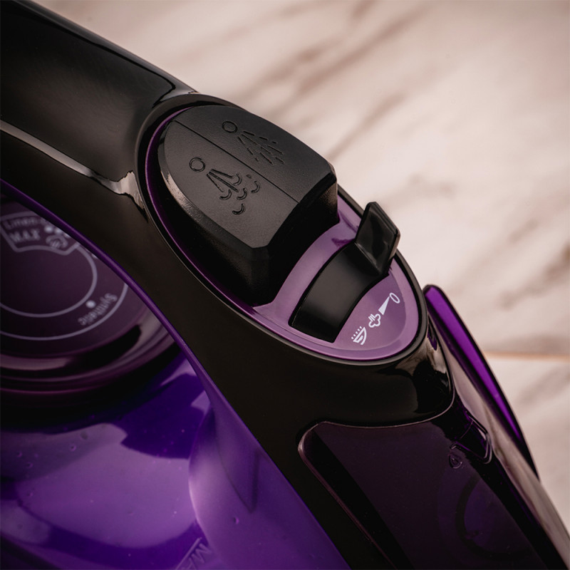 Ютия Oliver Voltz OV51050E, 2400W, 220 ml, Самопочистване, Сухо гладене, Лилав/Черен