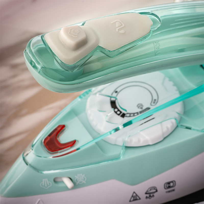 Туристическа ютия Oliver Voltz OV51050K, 1100W, 55 ml, Сгъваема, Защита прегряване, Тюркоаз/Бял