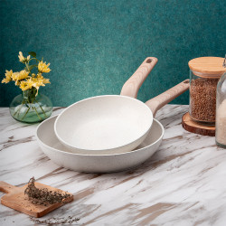 Тиган Voltz Nice OV54419E28, 28x5.5 см, Мраморно покритие, Индукция, Кремав меланж