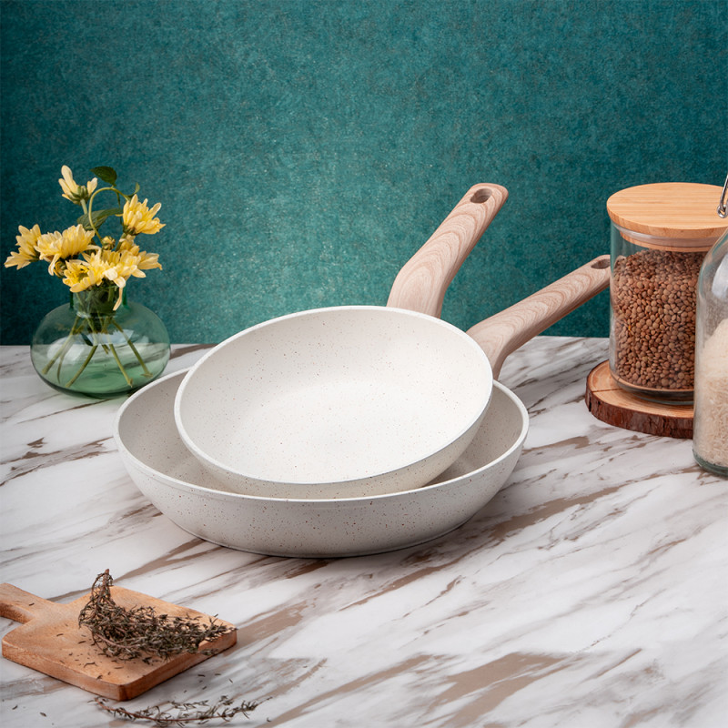 Тиган Voltz Nice OV54419E26, 26x5.2 см, Мраморно покритие, Индукция, Кремав меланж